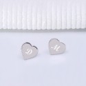 Boucles d'oreilles coeur perlé argent 925