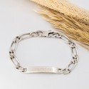 Gourmette identité homme gravée maille alternée mat