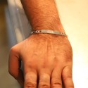 Gourmette homme gravée maille alternée