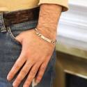 Gourmette homme gravée maille alternée