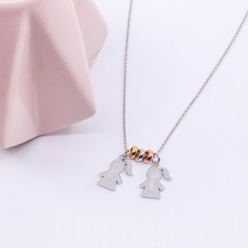 Collier personnages et donuts tricolores
