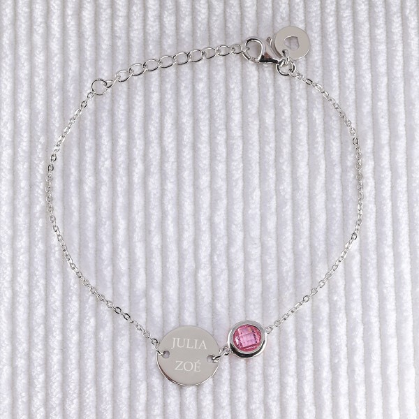 Bracelet médaille personnalisée sur chaîne argent 925