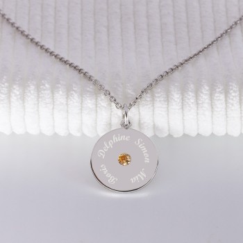 Pendentif pierre de naissance à personnaliser argent 925