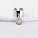 Bague ruban pampille perlée en argent 925 à personnaliser