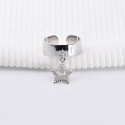 Bague pampille étoile perlée en argent 925 à personnaliser