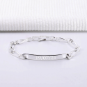 Gourmette homme personnalisée maille alternée en argent 925