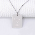 Pendentif homme personnalisé – Plaque rectangle en argent 925 ou plaqué or