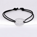 Bracelet personnalisé plaque ovale en argent 925