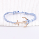 Bracelet personnalisé homme - Ancre marine gravée en argent 925 ou plaqué or