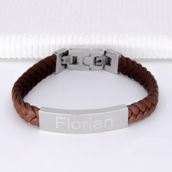 DaMei Bracelet Femme Homme 1-4 Prenom Personnalisé Bracelet Cuir Gravé pour  Femme avec Nom Personnalisé Cadeau de Noël Anniversaire pour Femme BFF Père  (Black-3ring, 19.00) : : Mode