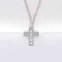 Pendentif personnalisé homme - Croix gravée en argent 925 ou plaqué or