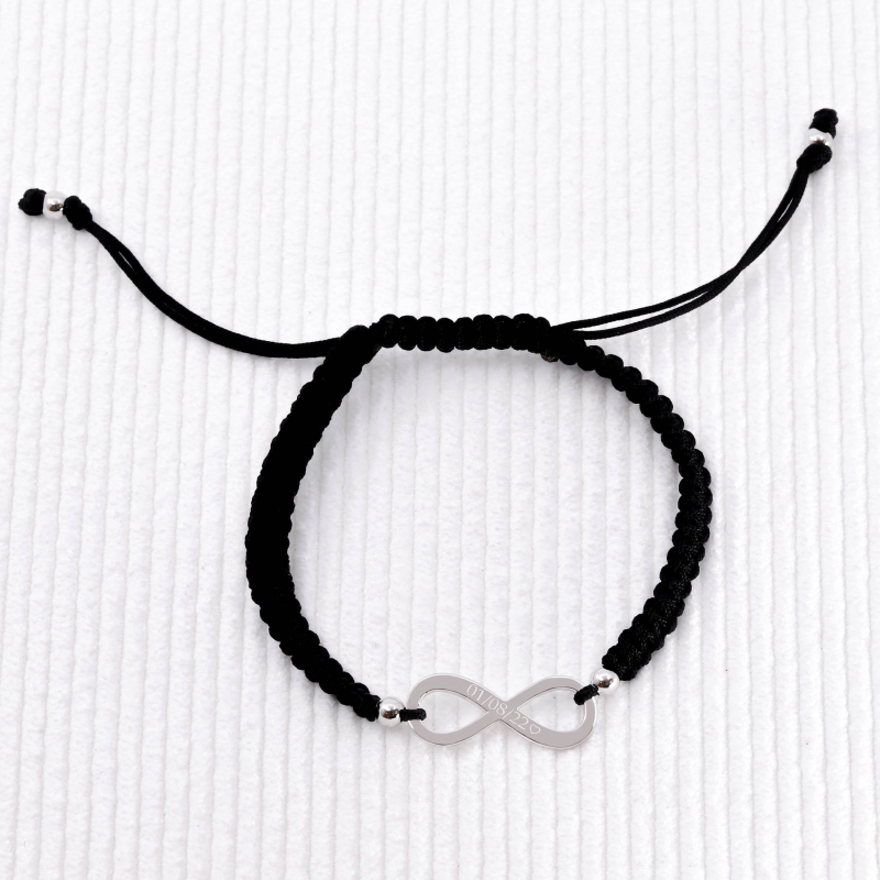 Bracelet Shamballa infini en Argent 925 pour homme a personnaliser