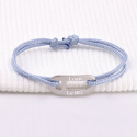 Bracelet homme ovale en argent 925 sur cordon à personnaliser