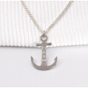 Pendentif personnalisé homme – Ancre marine gravée en argent 925
