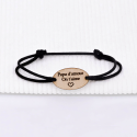 Bracelet jeton ovale en Bois à personnaliser