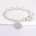 Bracelet Coeur Personnalisé grands maillons en Argent 925