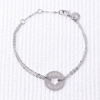 Bracelet maillon en Argent 925 ou Plaqué Or sur cordon 