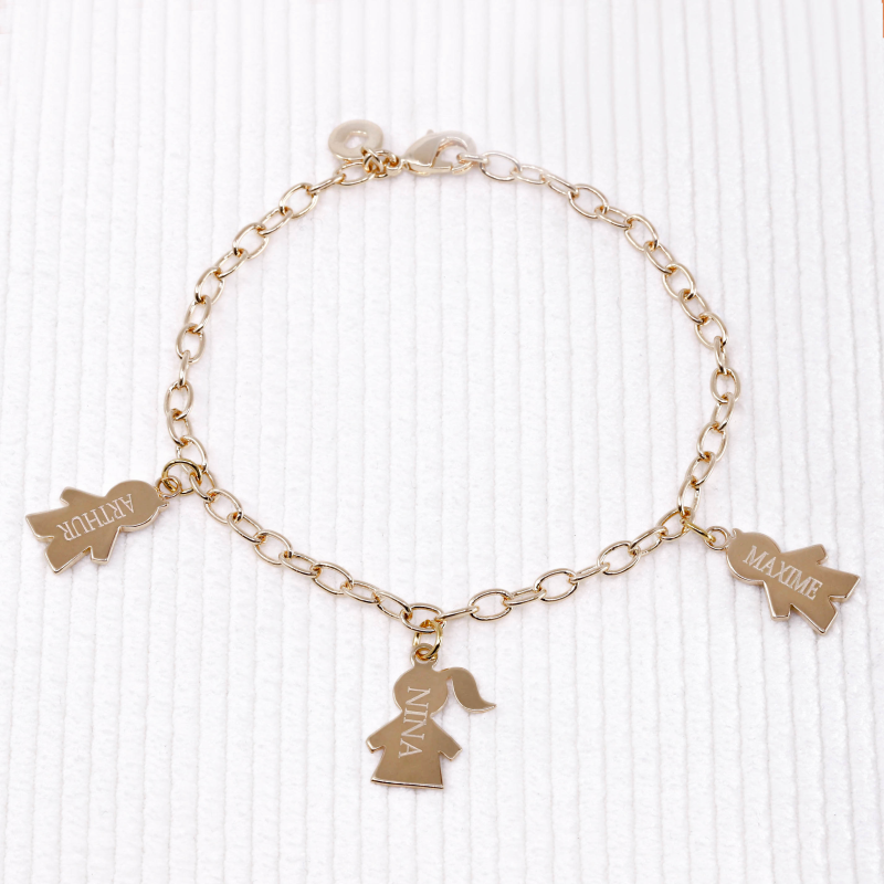 Bracelet enfant personnage gravé