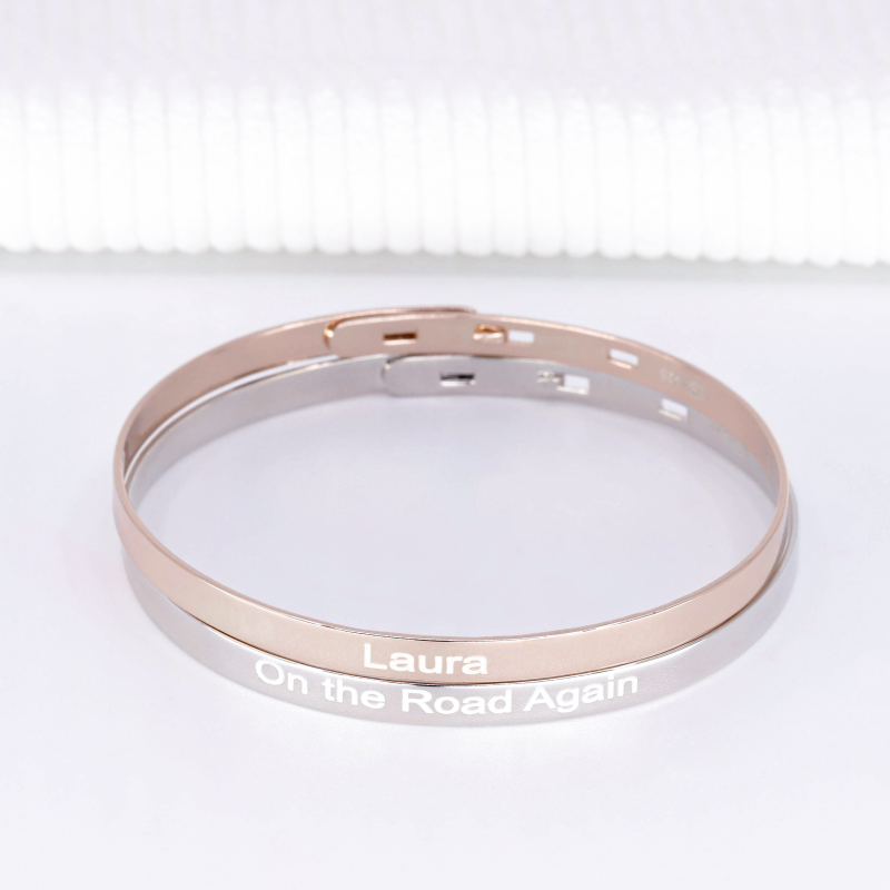 Bracelet en acier inoxydable personnalisable - Cadeau idéal pour fem -  webid:1882