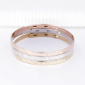 Trio petits bracelets jonc argent, argent rosé et plaqué or