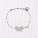 Bracelet papillon et perle de culture à personnaliser en Argent 925