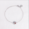 Bracelet Médaille Coeur Rouge à personnaliser