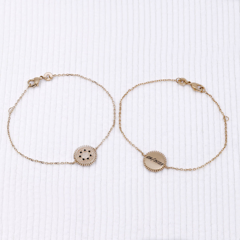 Bracelet inca en plaqué or à personnaliser