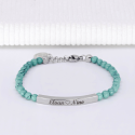Bracelet plaque acier et pierres naturelles à personnaliser
