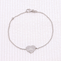 Bracelet coeur perlé en Argent 925 à personnaliser