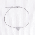 Chaîne de cheville coeur en argent 925 à personnaliser