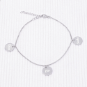 Chaîne de cheville personnalisée médailles en argent 925
