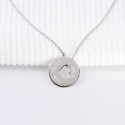 Pendentif disque coeur gravé en argent 925 ou plaqué Or