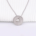Pendentif disque coeur gravé en argent 925 ou plaqué Or