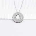 Pendentif disque coeur gravé en argent 925 ou plaqué Or