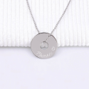 Collier Jeton Gravé en Argent 925 ou Plaqué Or