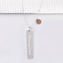 Collier personnalisé plaque rectangle en argent 925