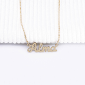 Collier prénom découpé lettre Cursive en Or 18 carat