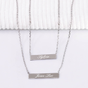 Collier double chaîne à graver en argent ou plaqué or