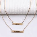 Collier double chaîne à graver en argent ou plaqué or