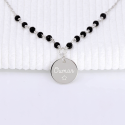 Collier médaille et onyx en Argent 925 à personnaliser