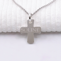 Collier personnalisé croix en argent 925 ou plaqué or