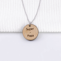 Pendentif médaille à personnaliser en bois