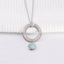 Collier personnalisé pampilles et pierres naturelles en argent 925