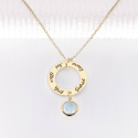 Collier personnalisé pampilles et pierres naturelles en argent 925