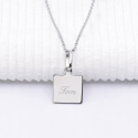 Pendentif médaille carrée personnalisée en argent 925 ou plaqué or