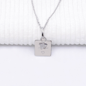Pendentif médaille carrée personnalisée en argent 925 ou plaqué or