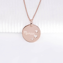 Médaille gravée 3 petits coeurs en argent 925