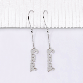 Boucles d'oreilles prénom découpé en Argent 925 ou Plaqué Or