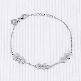 Bracelet Choupinou avec prénom enfant en Argent 925 ou Plaqué Or