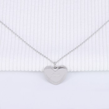 Pendentif personnalisé Coeur Tendresse Argent 925